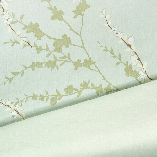 Pościel satynowa gałązki Nelly 2 Eurofirany pistacjowy