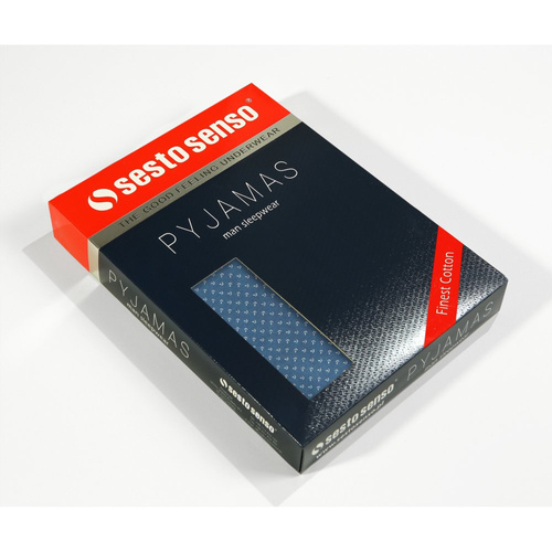 Bawełniana piżama męska, rozpinana Sesto Senso - kotwiczki jeans 