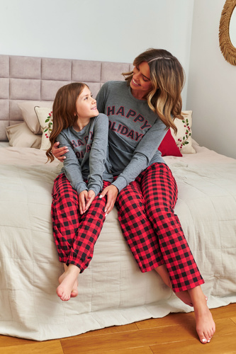 Doctor Nap 7343 – piżama damska bawełniana Dark Grey z nadrukiem