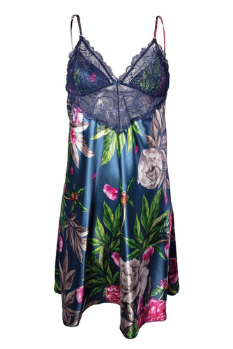 Halka satynowa Flowers  DKaren - DK-HA 01 granatowy