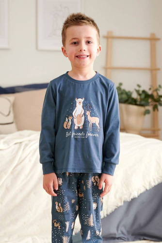 PDG.4324 "Animals" Piżama dziecięca Unisex Doctor Nap - deep blue