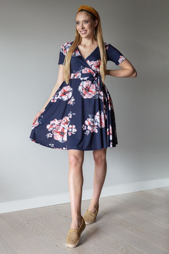 Sukienka ciążowa 122 MIRACLE- granatowy