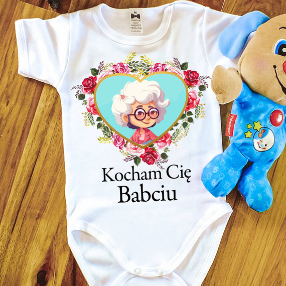 Body krótki rękaw "Kocham Cię Babciu" Moocha biały