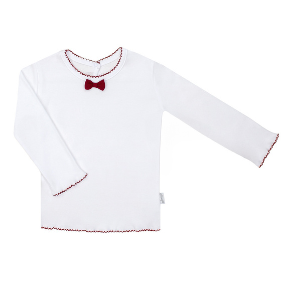 163568 Magia Świąt Bluzka z długim rękawem Nicol - bordowa kokardka