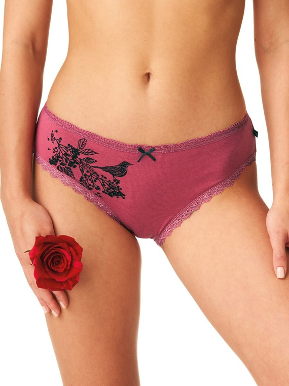 Figi damskie LPC 785 2-pak Key bordowy beżowy