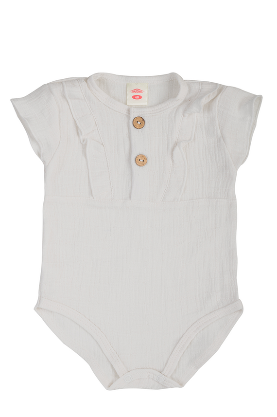 Body krótki rękaw muślinowe "Bamboo Muslin Girl Milk" Makoma 