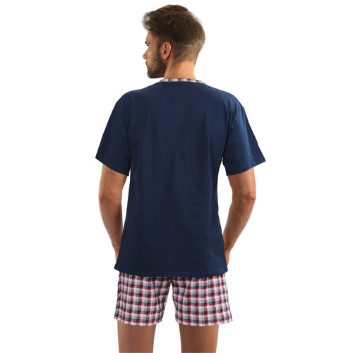 Bawełniana piżama męska, krótki rękaw i spodenki Jasiek Sesto Senso - granatowy 