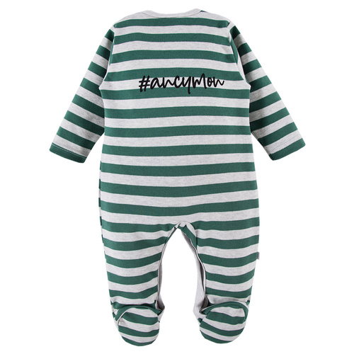 Pajac niemowlęcy 2-pak Ancymon Eevi - szary/zielony