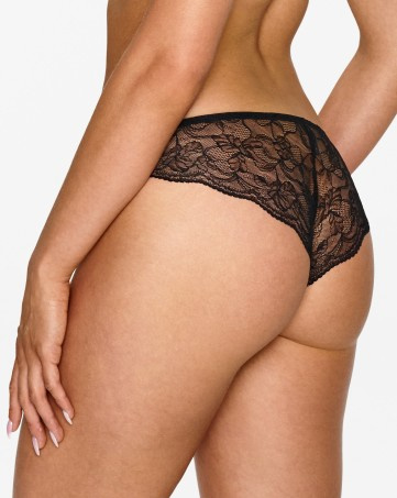 Lupoline 2605 – figi damskie czarne spodenki z koronką