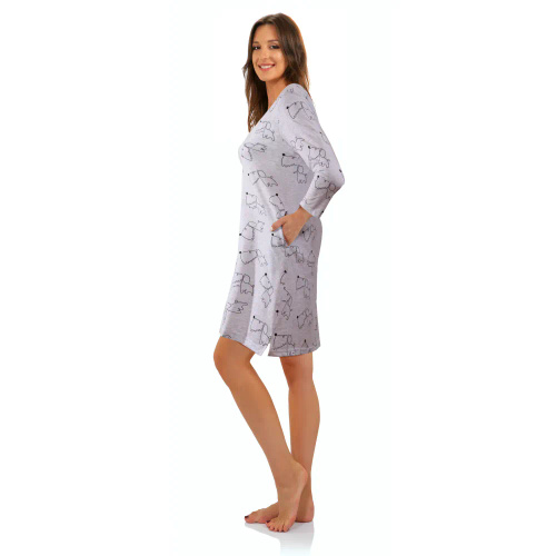 Koszula nocna 2425/15 rękaw 3/4 Sesto Senso jasny melanż