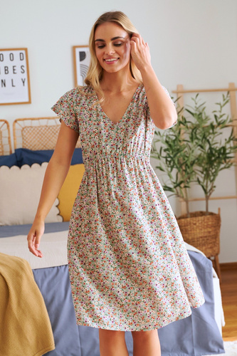 Doctor Nap 5136 – koszula nocna ciążowa i do karmienia w kwiaty