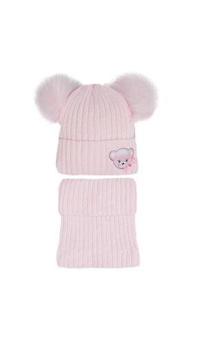 Czapka + golf dla dziewczynki 46-456 AJS mix kolor