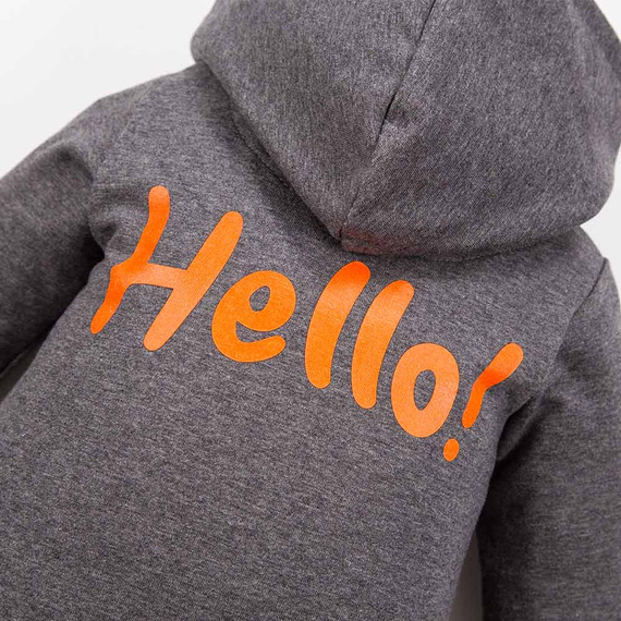 Pajac z kapturem kombinezon Hallo Eevi - grafit