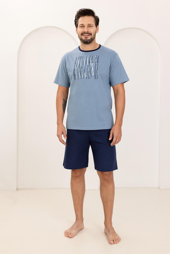 Bawełniana Piżama Męska Regina 500 – Lekka, Przewiewna, Idealna na Letni Sen i Domowy Relaks