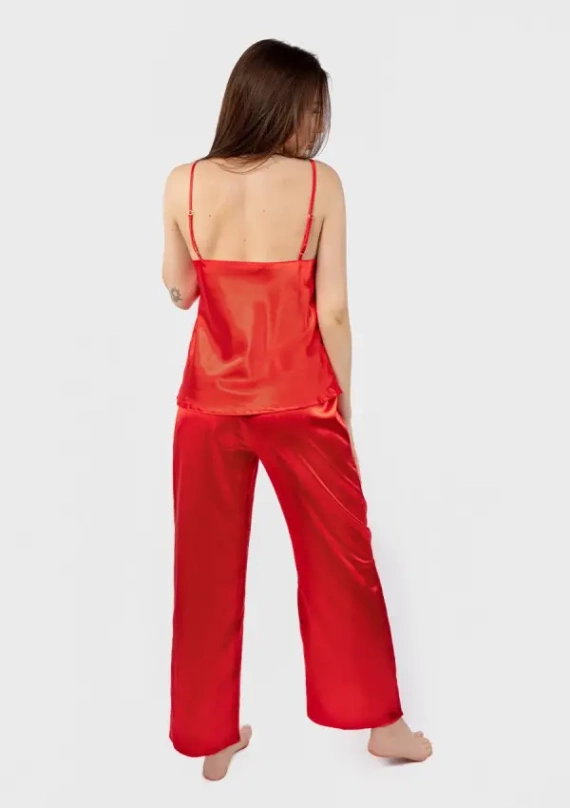 Piżama Damska Satynowa Iga DKaren - Czerwony