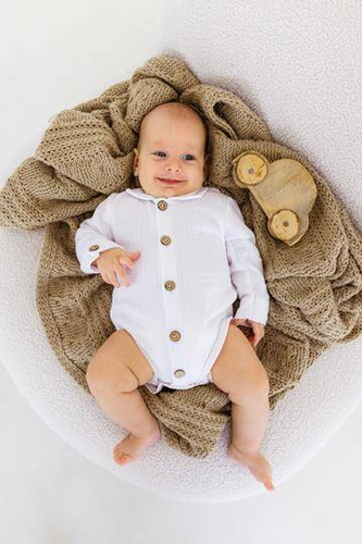 Koszulobody długi rękaw muślinowe "Just Muslin Milk" Makoma 