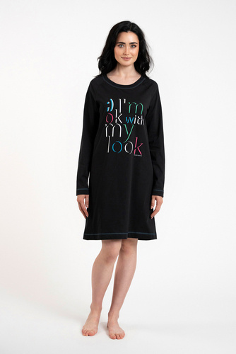 Koszula nocna damska Olza Italian Fashion - czarny