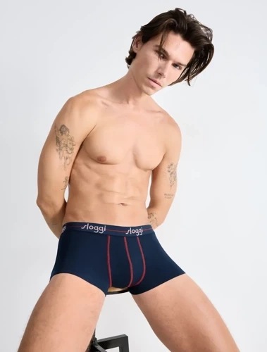 Bokserki męskie Men Start Hipster C2P box Sloggi - Blue - Dark Combination