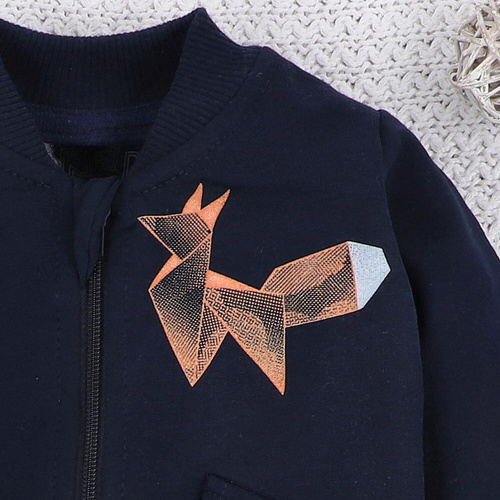 Bluza dresowa z bawełny organicznej  Fun Origami Nini granatowy