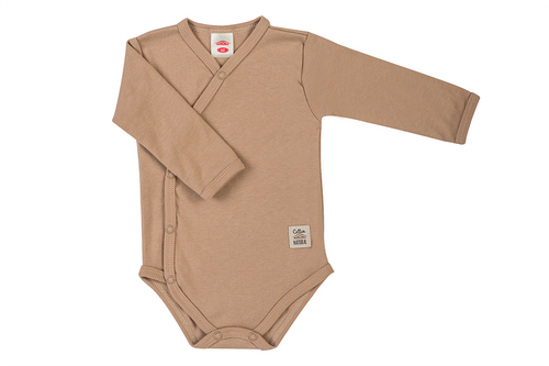 Body baby z długim rękawem "Unitone Latte" Makoma beżowy