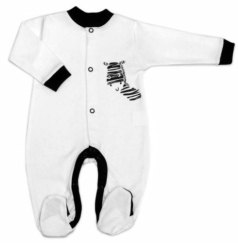 "Zebra" Pajac bawełniany Terjan - biały