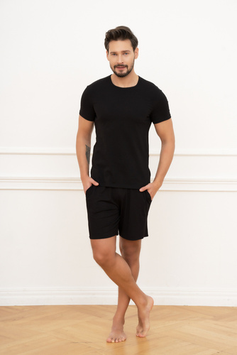 Koszulka męska, krótki rękaw Ikar Italian Fashion - czarny 