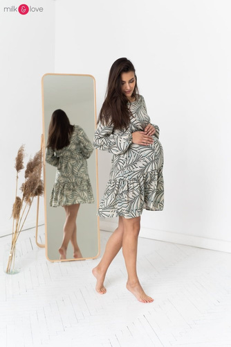 Sukienka ciążowa i do karmienia Lovely Dress Milk&Love granatowa w print