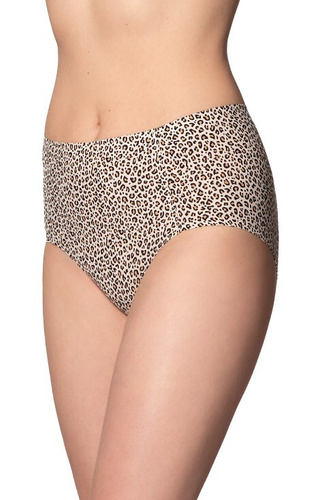 Figi Damskie L-POL 5029 MD-N Midi Lama- beżowe