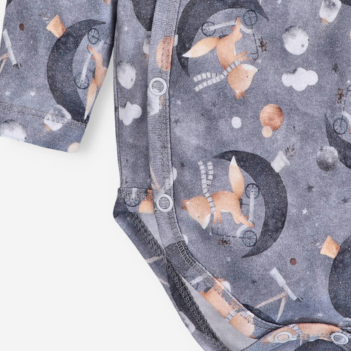 Body kopertowe z bawełny organicznej Space Tour Nini druk