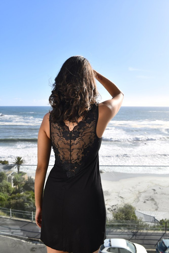 Kristina koszulka nocna Donna czarny