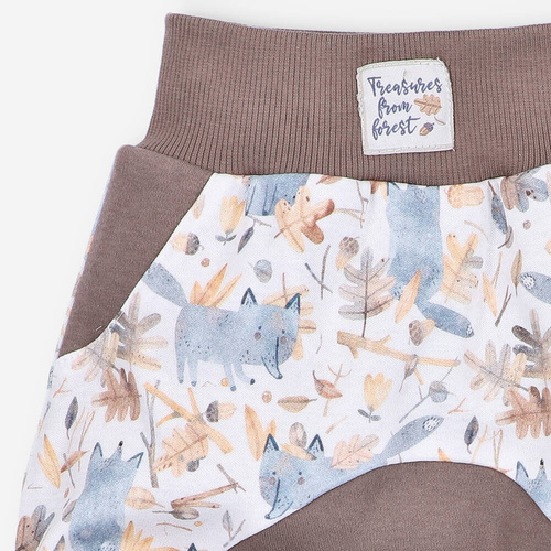 Spodnie dresowe z bawełny organicznej Skarby Jesieni Nini druk