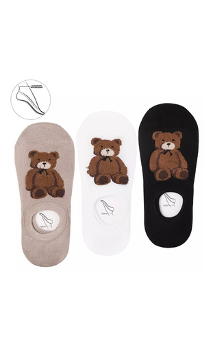 CDB200-394 Baleriny Moraj mix kolor – miękkie, z motywem misia, wygodne