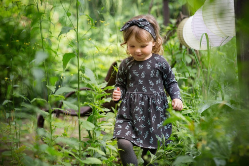 Sukienka niemowlęca "Stay Green" PINOKIO - grafit druk