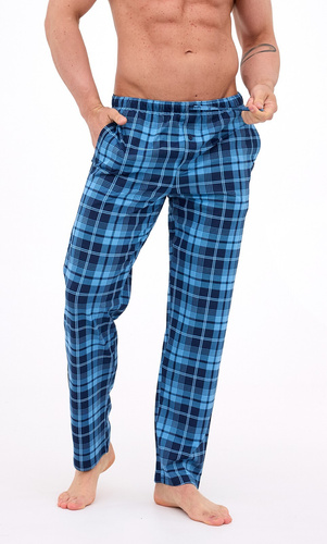 Męskie spodnie do spania Cornette 691/62– bawełniane, długie, kratka