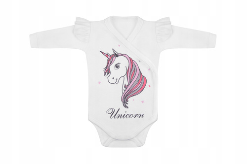 "Unicorn" Body rozpinane z długim rękawem Terjan - biały