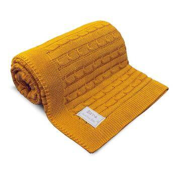 Bambusowy Kocyk warkocz Eevi- miodowy