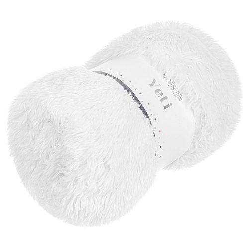 Koc narzuta włochacz futrzak fotelówka Yeti Spod Igły i Nitki pudrowy 