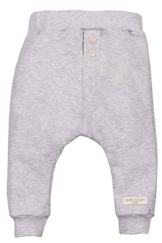 "Simply Comfy" Spodnie z guzikami Ewa Klucze- szary melanż