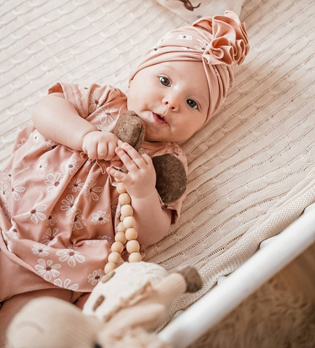 Czapka Turban dla dziewczynki Daisy Eevi - jasny róż