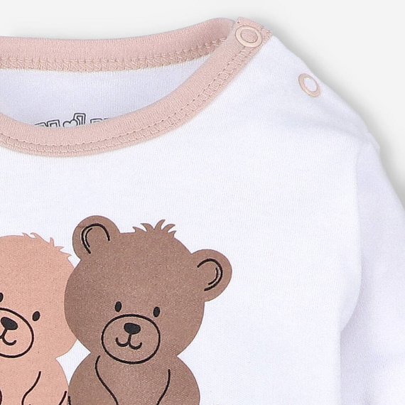 Body z bawełny organicznej Sweet Bears Nini biały