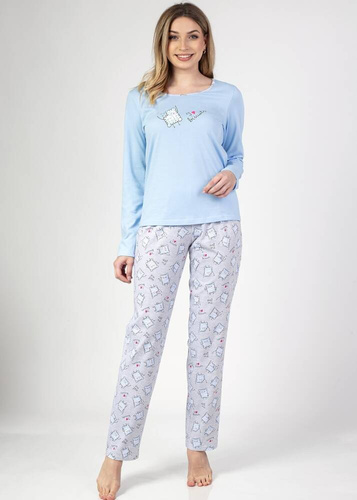 Piżama damska 675  Regina niebieski