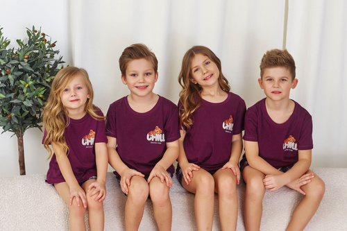 PDU.7202 Piżama dziecięca Unisex Doctor Nap - burgundy