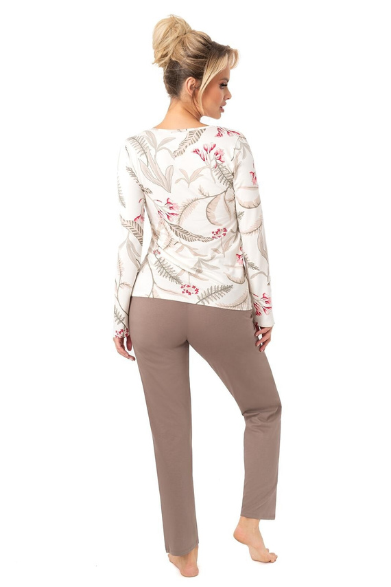 Piżama Michelle Donna – damska, wiskoza z długim rękawem | Stylowy komfort snu