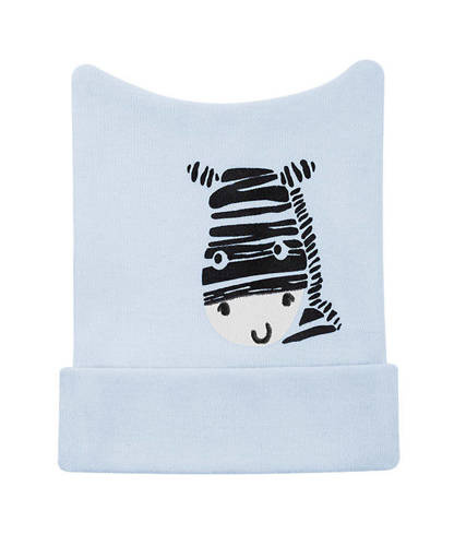 Zebra Czapka bawełniana Terjan - niebieski