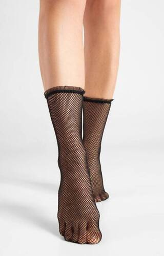 G 2150 Bea Kabaretka Skarpetki Fiore - black