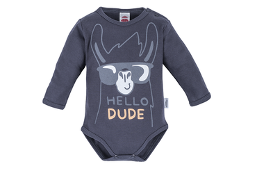 Body z długim rękawem "Hello Dude" Makoma grafitowy