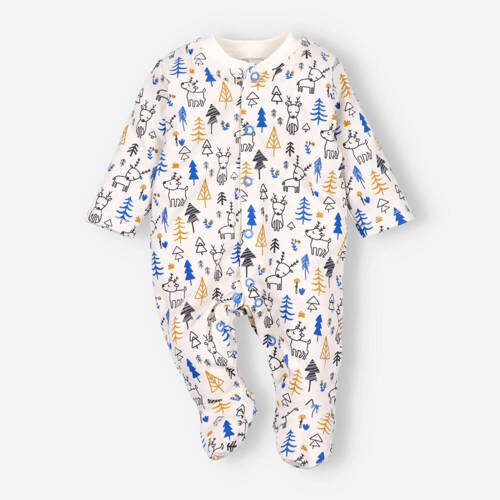 Pajacyk z bawełny organicznej Jelonki Nini druk