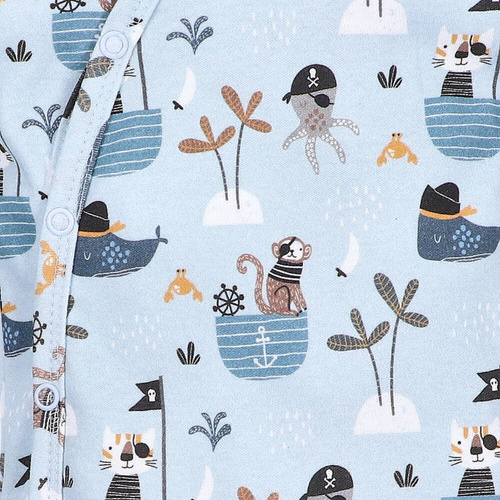 Body kopertowe krótki rękaw z bawełny organicznej Piraci Nini druk