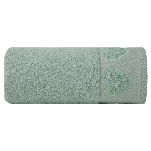 Ręcznik Kamila serca wypełnione różyczkami Eurofirany miętowy 