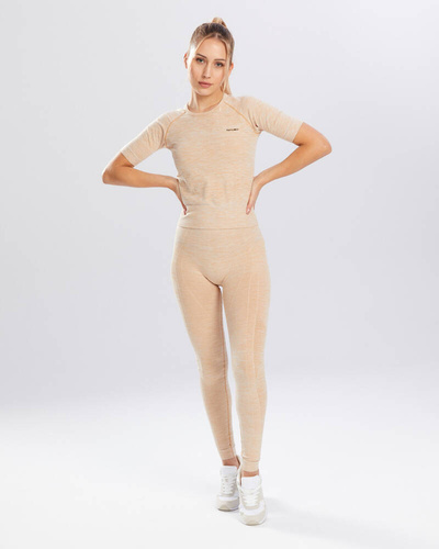 Bluzka damska krótki rękaw Melange Rashguard Spaio iced coffee